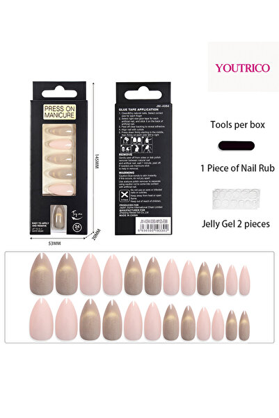Youtrico Women cat-eye false nails,smooth mirror,diamond-cut,party and gathering press on nails