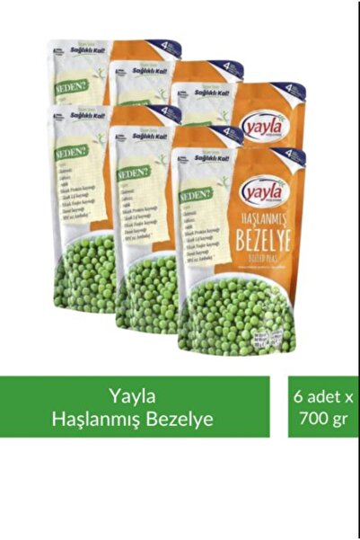 Yayla Haşlanmış Bezelye 700 gr x 6 Adet