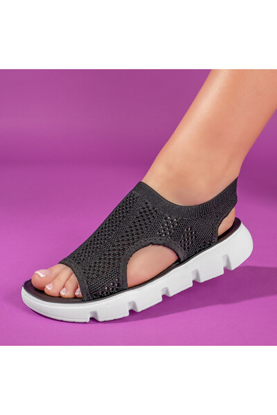 Modlet.ro Women's black low-sole sandals MOD11345