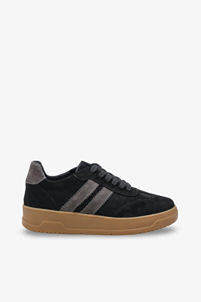 İNNABUTİKK Luvia Women's Genuine Leather Sneakker Sports Shoes - Black