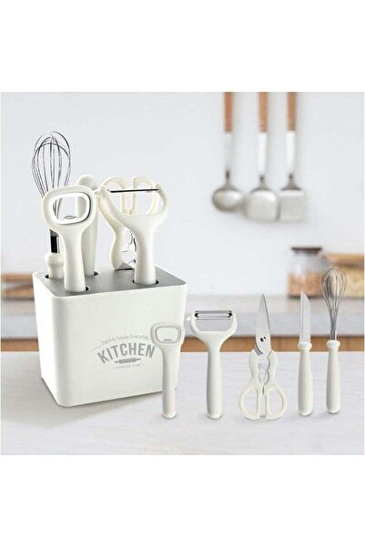 COOYA 6-Piece Kitchen Gadgets Set,Kitchen Scissors,with Holder,Paring Knife,Whisk,Peeler,Anti-Slip Handle