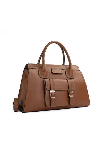 Posete Fagaras Poseta Piele Tiara - Coniac, 1 Compartiment, 2 Buzunare Interi...