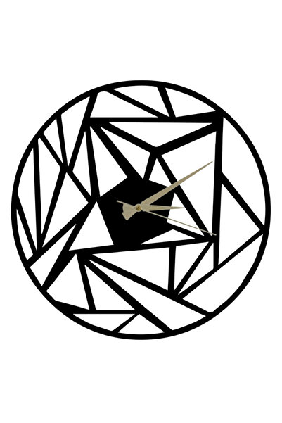 Bystag Ceas 826PIR2059, Perete, 50x50 cm, 2 mm, Metal, Cârlig de agățat, Negru