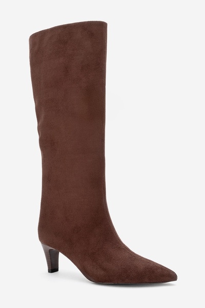 LuviShoes Γυναικείες μπότες με κοντό τακούνι ARMELIA καφέ σουέντ