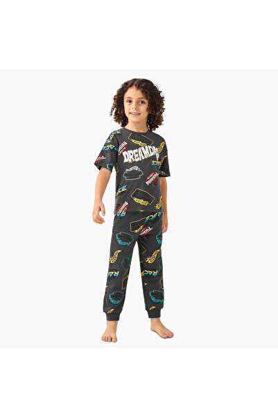 Juniors Printed T-shirt and Pyjama Set