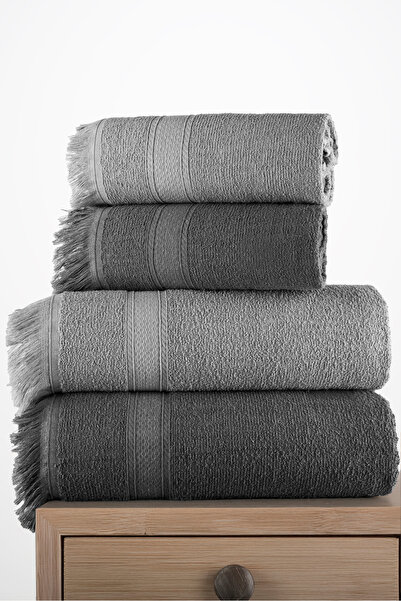 Comfort Home Набір з 4 бавовняних рушників для ванної кімнати, рушники для рук, обличчя, голови та тіла, 2 штуки 40x80 см + 2 штуки 70x140 см