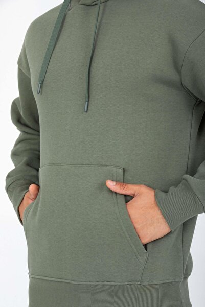 Valiberta Світшот з кишенями з шерстяної тканини - 3 нитки Шерстяні штани з гумкою для чоловіків - Спортивний костюм