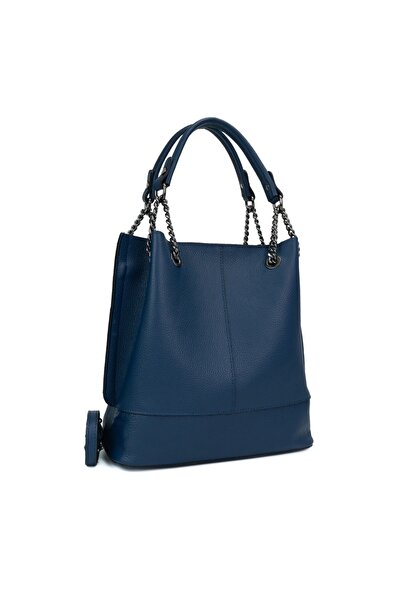 Posete Fagaras Poseta Piele Lucia - Albastru Inchis, 3 Compartimente, 1 Buzun...