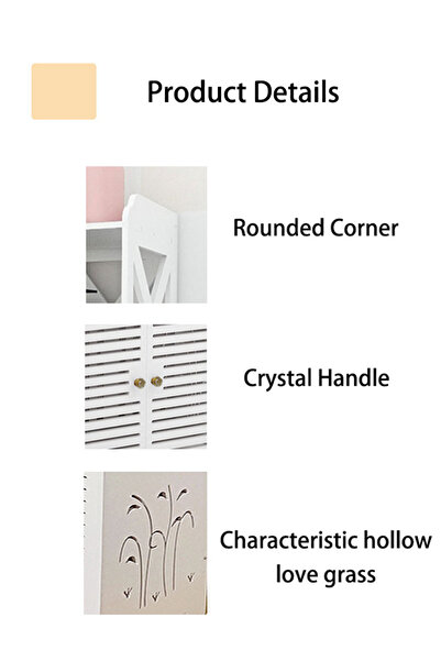 Generic خزانة تخزين حمام مستقلة مقاومة للماء مع أبواب مزدوجة وأرفف ثابتة