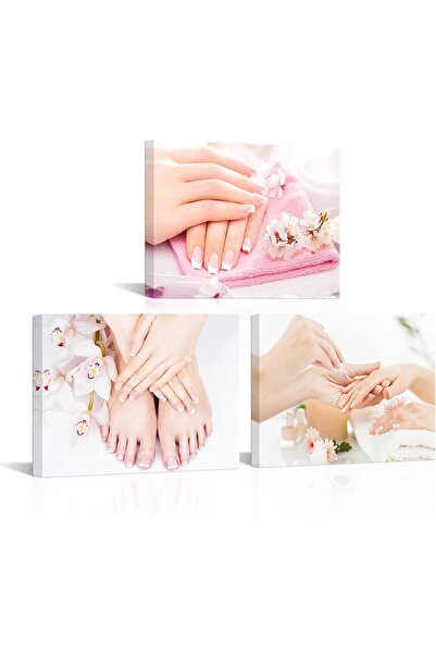 ALAYRA International مجموعة من 3 لوحات فنية جدارية لصالون تجميل (30×40 سم) - ...