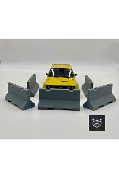FMK HOBBY 1:18 Scale Concrete Barrier Set of 5 - Diorama Accessory - Diecast Model Garage and Road Scene