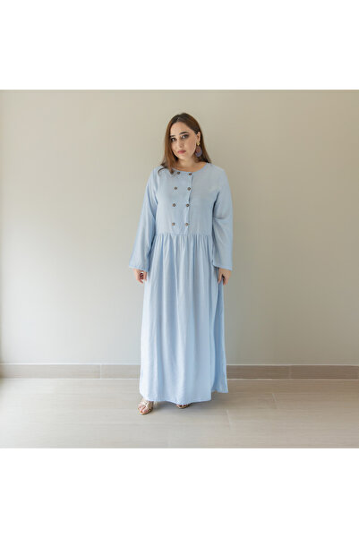 LINELLE فستان كاجوال نسائي – فستان من مزيج البوليستر والرايون