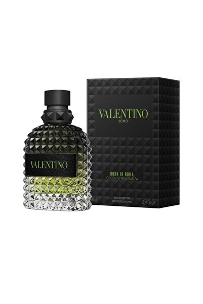 Valentino Eau de Toilette with vaporizer for men UOMO BORN IN ROMA GREEN STRAVAGANZA 100 ml