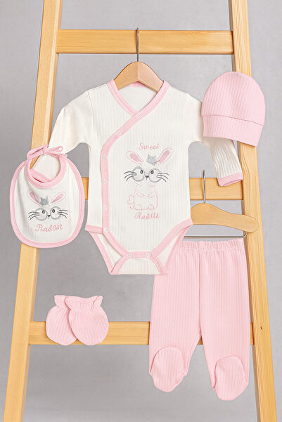 Arı Bebe Baby Girl Newborn Cute Rabbit 5-Piece Hospital Release Outfit