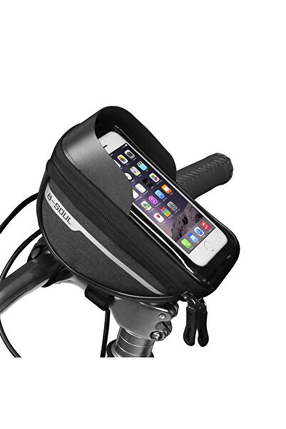Flippy waterproof bicycle pouch with mobile device case, handlebar mount, fits up to 16 cm, 18.5x9.5