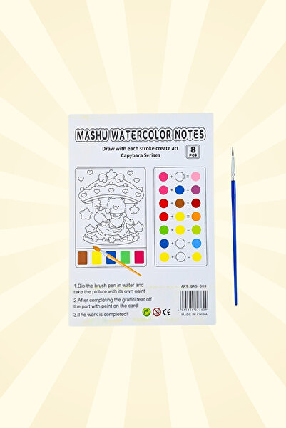 Bold Grup Capybara 8 Pages Watercolor Notebook 1 Pcs