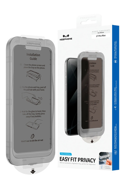 KeepHone واقي شاشة زجاجي من نوع EasyFit Ghost لهاتف Apple iPhone 17 Pro Max م...