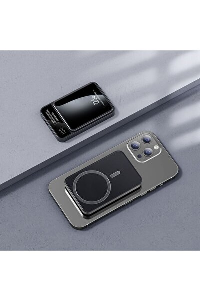 OEM External battery, 10000 mAh, magnetic charging, wireless 22.5 W AND USB 15 W, Fast charger, white