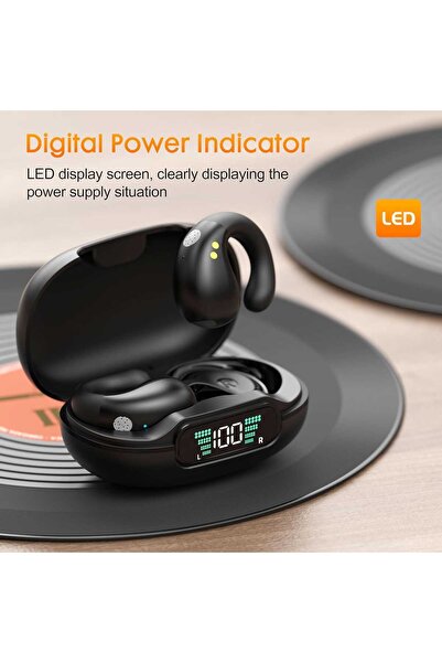 VALA Q92 Ear Clip Wireless Headphones, Bluetooth 5.3, 36H, IP7, Black