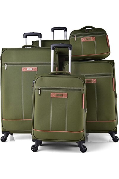 Track 5-Piece Luggage Set Al005/5P Fabric 32/28/24/20/13 Inch, Army Green