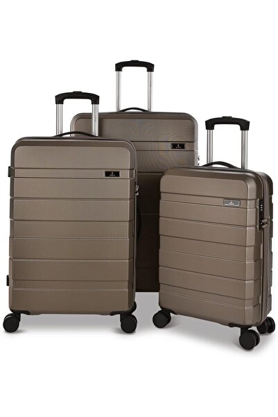 Track 3-piece ABS luggage set 20/24/28 inch with combination lock & 4 double ...