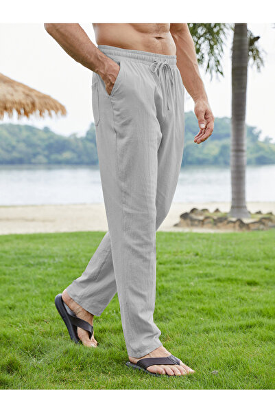 Noor Essentials By Styli Grey Relaxed Fit Trousers with Drawstring