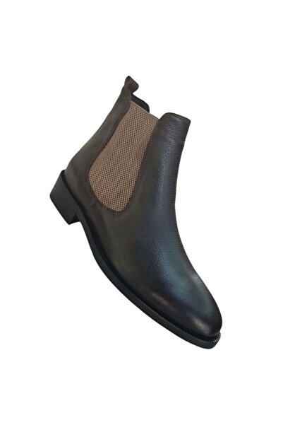 MelAlp Men's Genuine Leather Boots with Side Elastic