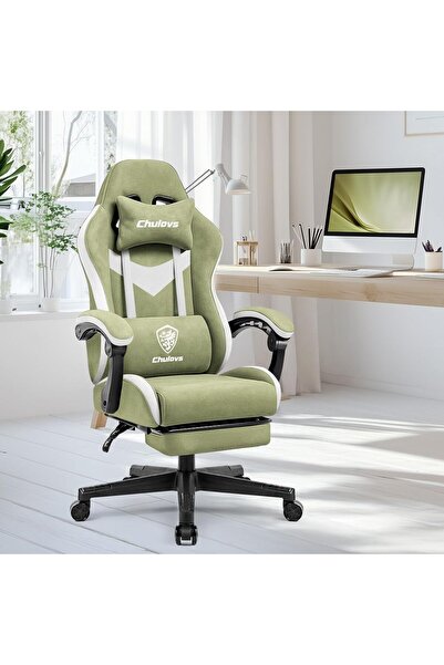 Chulovs Gaming Chair Ergonomic Reclining Office Computer Desk Chair (Green)
