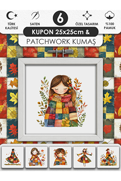 FabricMarket Patchwork Kumaş Seti – Dikiş ve Hobi İçin %100 Pamuk Desenli Kumaş Kuponları