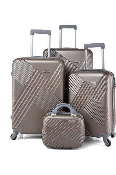 New Travel 4-Piece Hard Shell Luggage Set 28/24/20/12 Inch BR963/4P, Multicolor