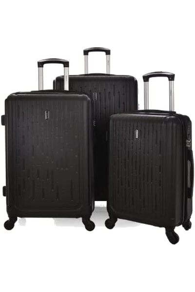 Track 3-Piece Travel Luggage Set 28/24/20 inch - Black (ABS)