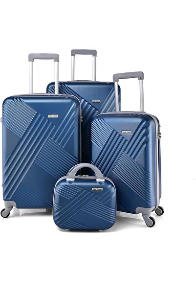 New Travel 4-Piece Hard Travel Luggage Set 28/24/20/12 Inch BR963/4P, Blue