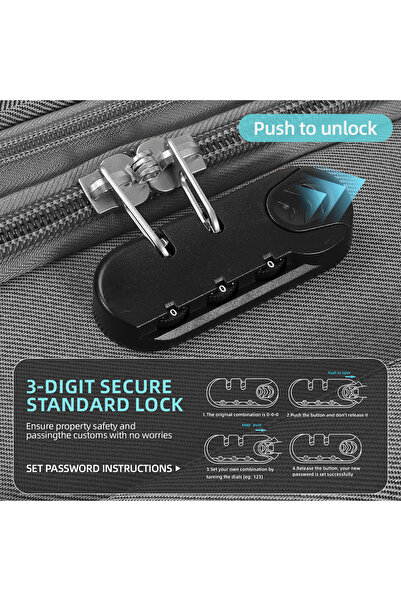 WAKYME 4Piece Softside Luggage Sets–Durable Expandable Carry On Suitcase with 360° Silent Spinner Wheels