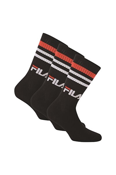 FILA Set of long socks with logo - 3 pairs, Black, 43-46