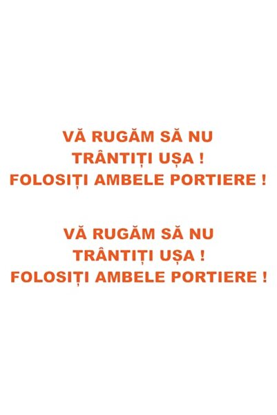 Oracal Set 2 stickere Uber, Bolt, Taxi, nu trantiti usa, folositi ambele portiere, 20cm, portocaliu