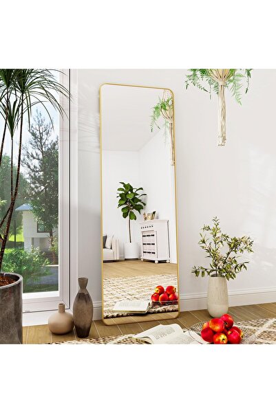 Bluejw مرآة كاملة الطول، واقفة أو مائلة، ذات زاوية مستديرة، مرآة أرضية كاملة ...