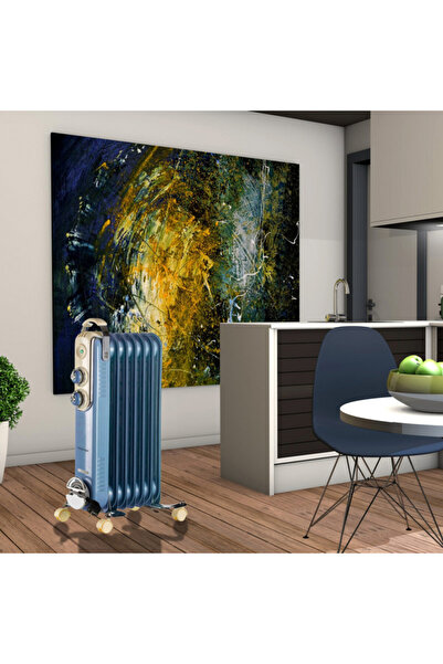 ARIETE Oil radiator VINTAGE 0837/05, 1500W, 7 fins, 15m2, 3levels, 360° swivel castors, Handle, Blue