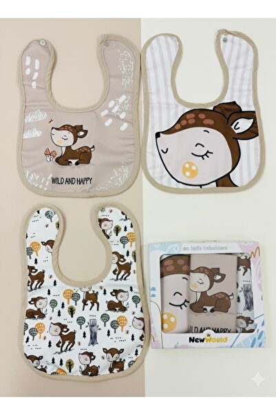 Bebekino 3-Piece Baby Bib Set Patterned Theme Set