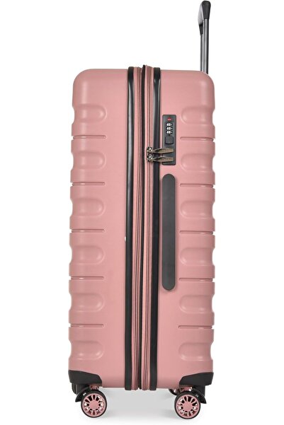 Track 3-Piece 8-Wheel Polypropylene Luggage Set (Rose Gold)