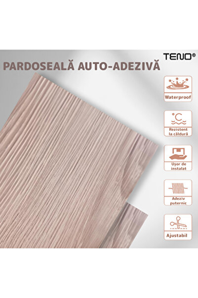 Teno Set of 36 Self-Adhesive Flooring Tiles, Parquet Type Teno®, durable, strong adhesive, PVC, cream bro