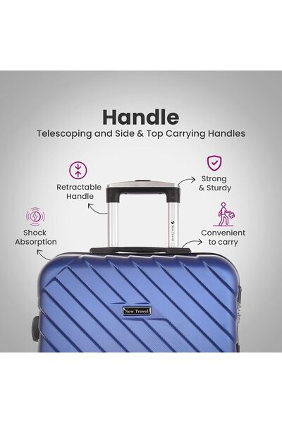 New Travel 3-Piece ABS Hard Shell Luggage Set (50/60/71 cm) - Navy