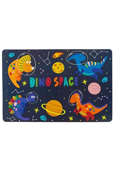 OEM Set de 2 suporturi pentru farfurii, model dinozaur pentru băieți, multicolor, 43,5x28,5 cm