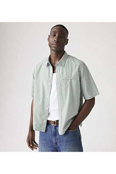 Levi's Men's Green Ss Zandt Cropped Shirt Aw25