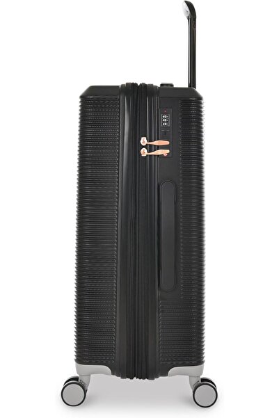 Track 4-Piece ABS Hard Shell Spinner Luggage Set with TSA Lock (Black2, HK333/4P)