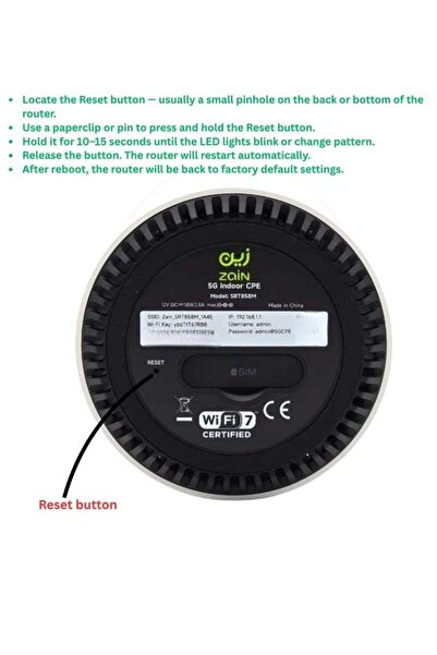 Zain 5G CPE Router with Wi-Fi 7 and Qualcomm Processor – Supports network only