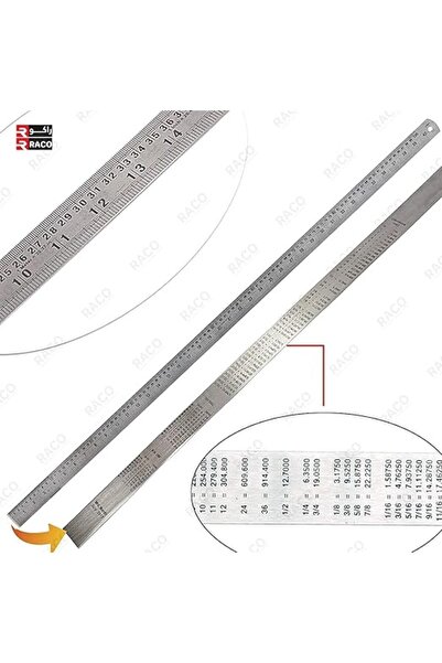 Raco Uken Stainless Steel Ruler, 40 inch / 100 cm
