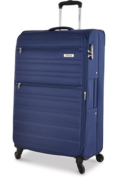 Track 4-Wheel 4-Piece Soft Fabric Trolley Luggage Set (Navy)