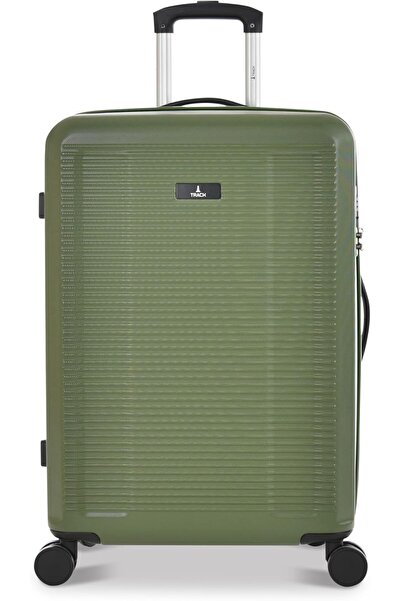 Track 4-Piece 8-Wheel ABS Hard Shell Luggage Set with TSA Lock, 360° Spinner (Green, AL008/4P)