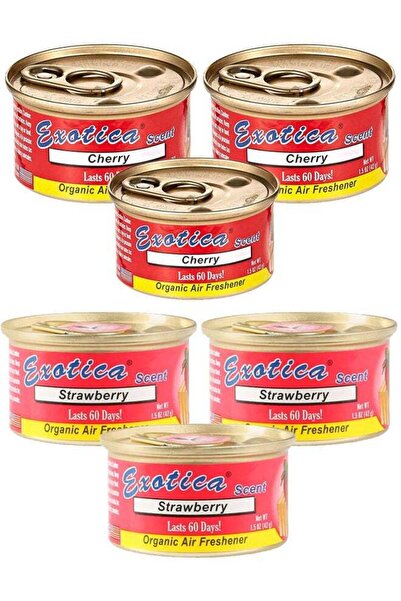 Exotica عبوة معطر جو عضوي اقتصادية، 6 قطع (3 بنكهة الكرز + 3 بنكهة الفراولة)