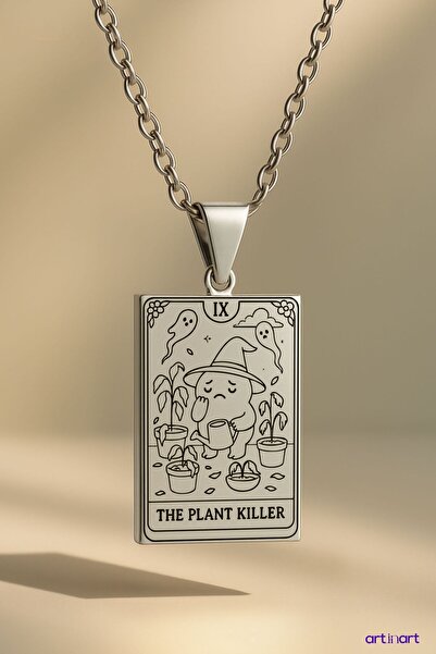 ArtinArt قلادة التارو القاتلة للنباتات |   قلادة من الفولاذ المقاوم للصدأ بال...